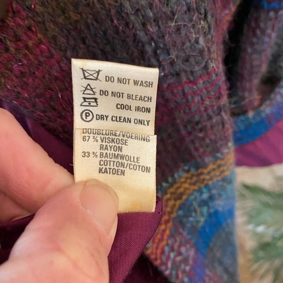 ESCADA Plaid Jewel Tone Mohair & Wool Blazer Jacket Coat 38 M - Picture 10 of 11